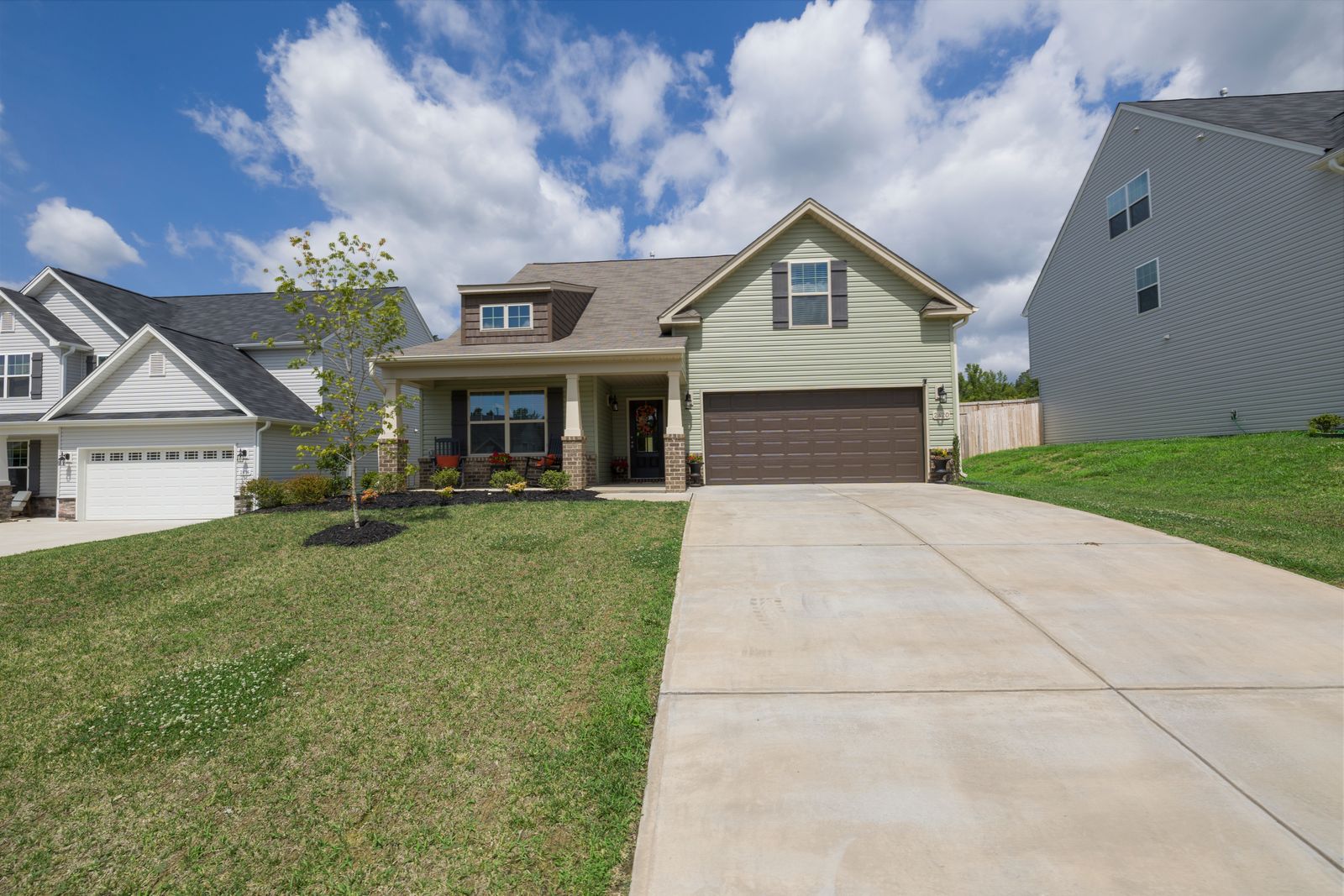Modern front yard and driveway